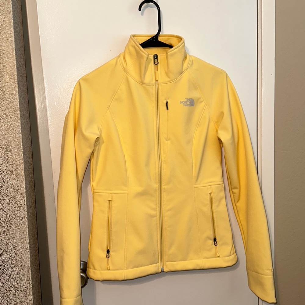 North face pastel yellow zip up size XS